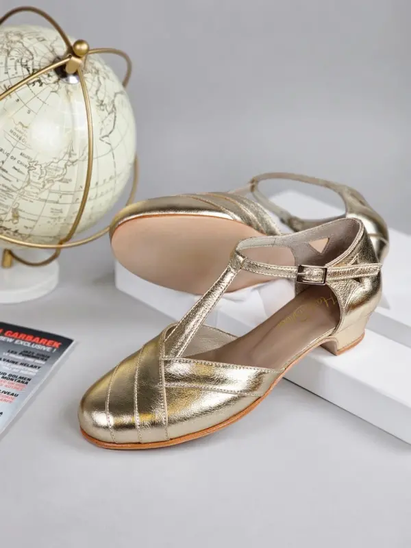 Platinum Gold Leather 4 cm heel