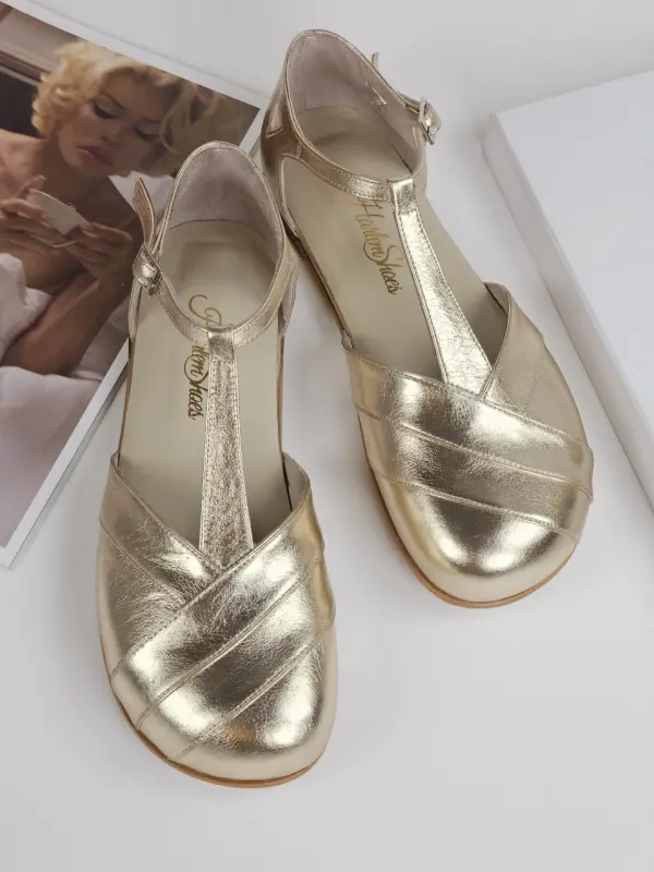 Barefoot Sugar Platinum Gold Leather Zero Drop