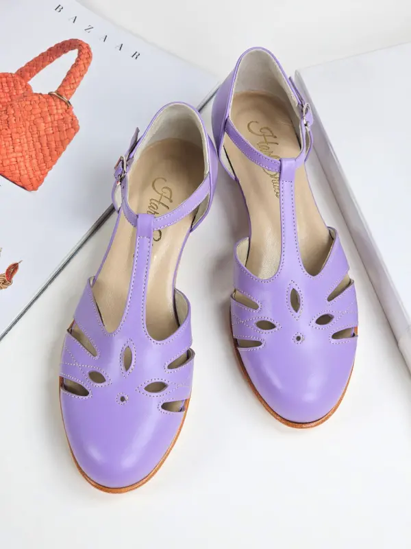 Rosy Lilac Leather 3 cm heel