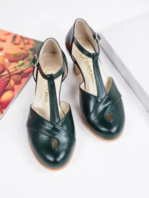 Muse Jungle Green Leather 6 cm heel