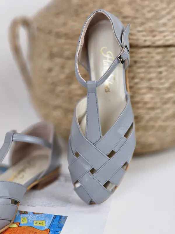 Summer Grey Leather 1.5 cm heel