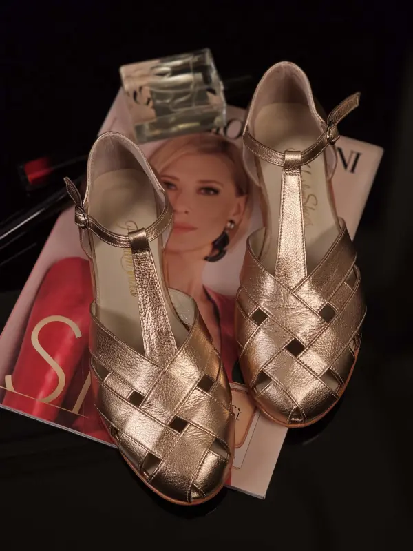 Summer Rose Gold Leather 1.5 heel