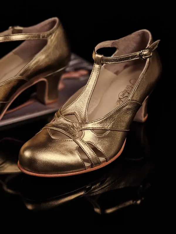 Spring Gold Leather 6 cm heel