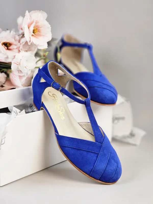 Blue Suede 4 cm heel