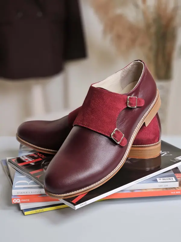 Monk Bordeaux Leather & Suede