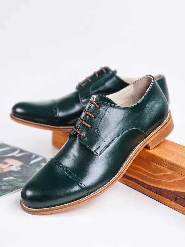 California Jungle Green Leather 2 cm heel