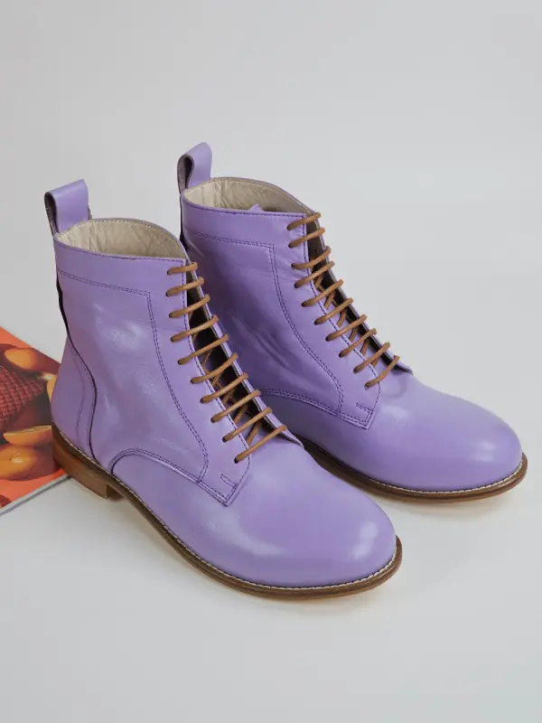 Harlem Boots Lilac Leather 2 cm heel