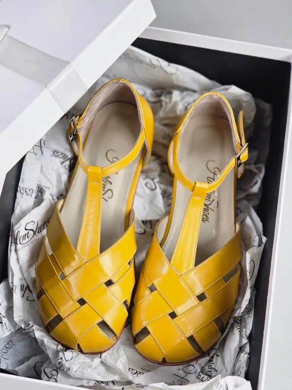 Yellow Leather 4 cm heel