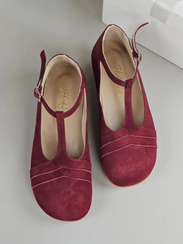 Barefoot Barbie Bordeaux Suede 4 cm heel