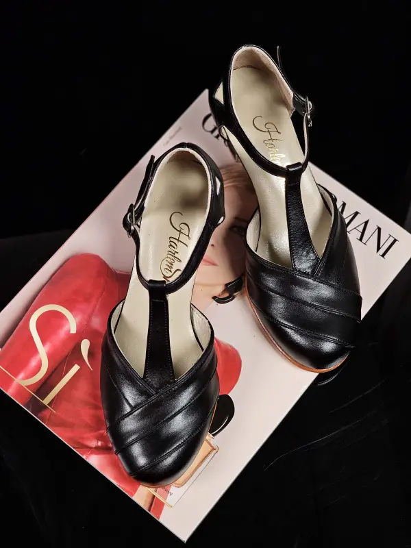 Black Leather 6 cm heel