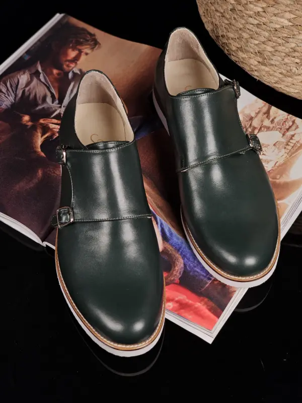 Monk Jungle Green Leather with Eva sole