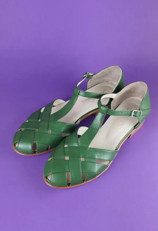 Avocado Green Leather 1.5 cm heel