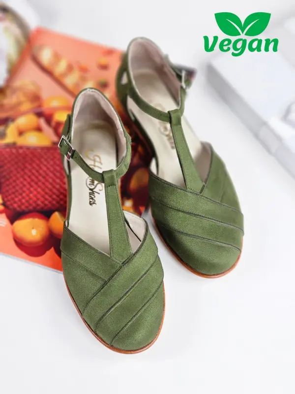Green Textile 2 cm heel