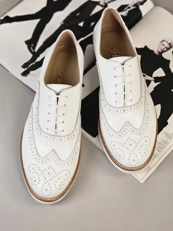 Brogue White Leather with Eva Sole