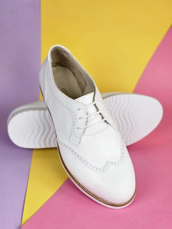 Men Oxfords White Leather with Eva Sole