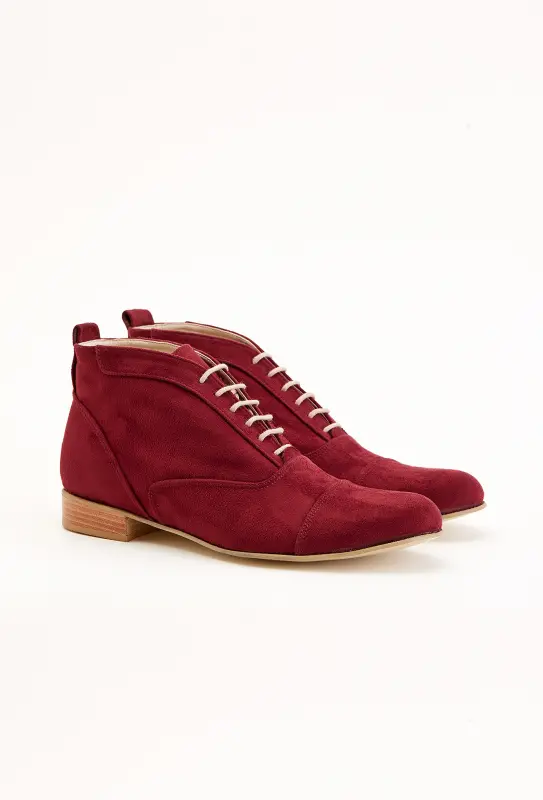 Smooth Boots Bordeaux Suede 2 cm heel