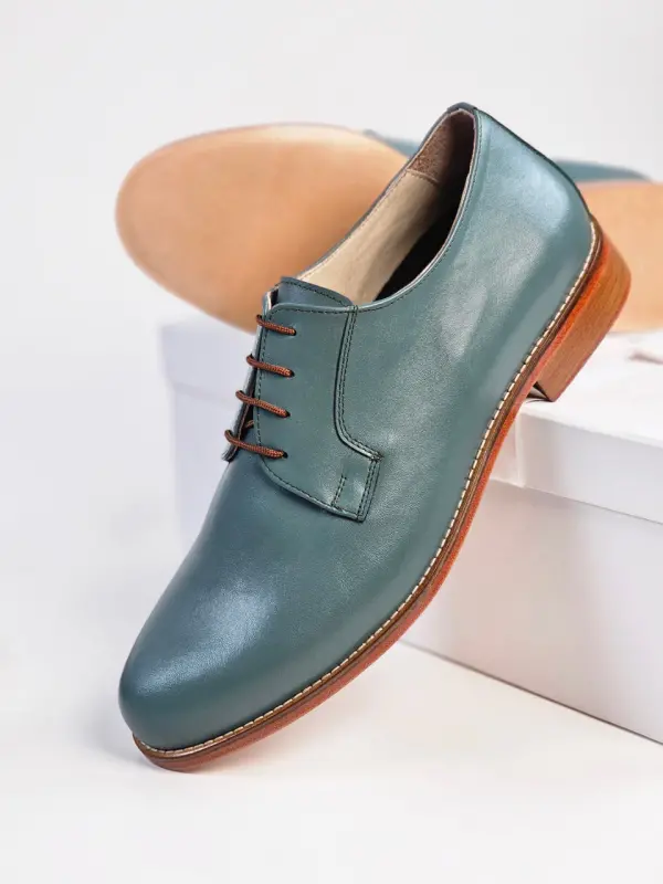 Jazz Slide Teal Green Leather 2cm heel