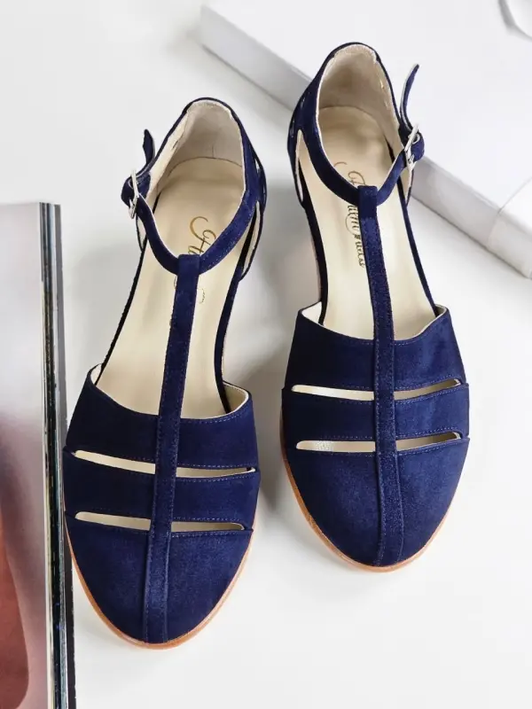 Dark Blue Suede 4 cm heel