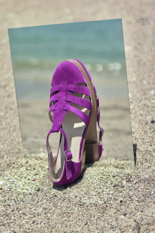 Sandals Violet Suede 2 cm heel