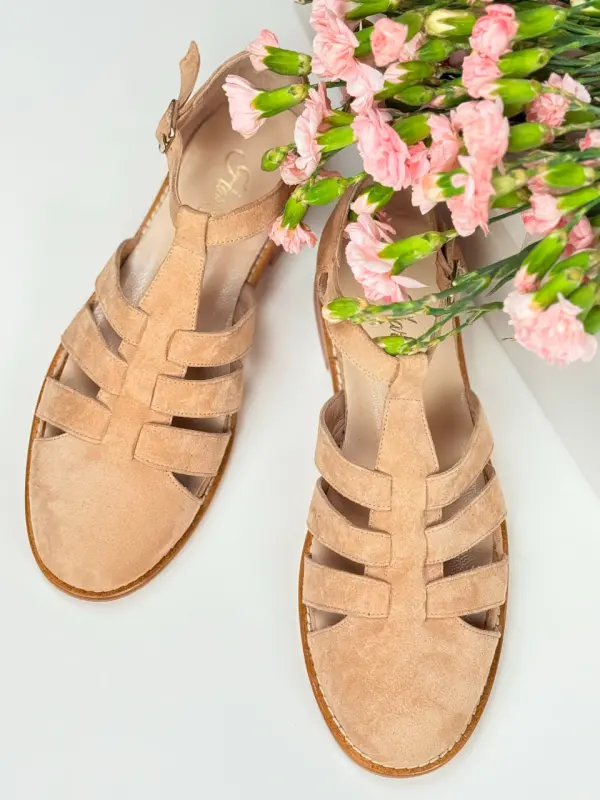 Sandals Beige Suede 2 cm heel