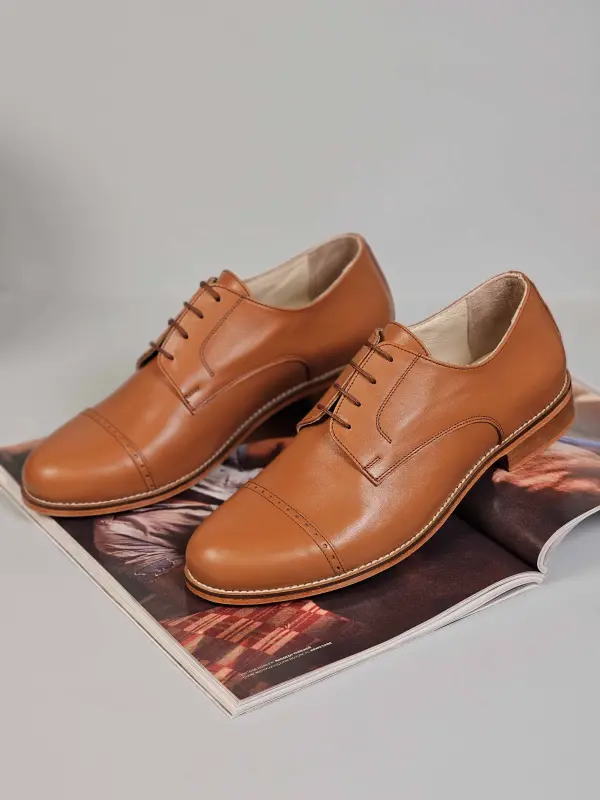California Light Brown Leather 2 cm heel