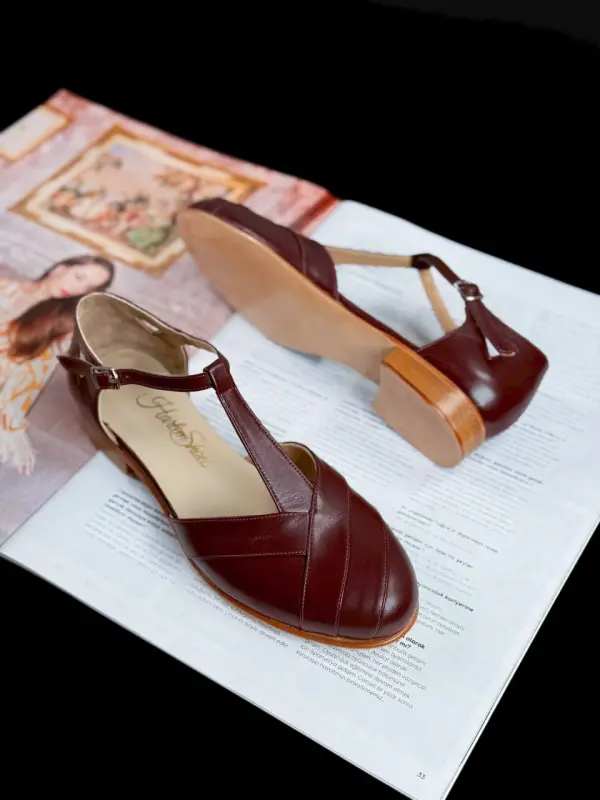 Bordeaux Leather 2 cm heel