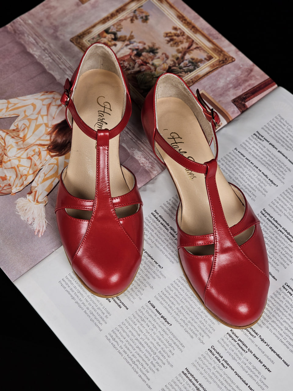 Isabel Red Leather 3 cm heel