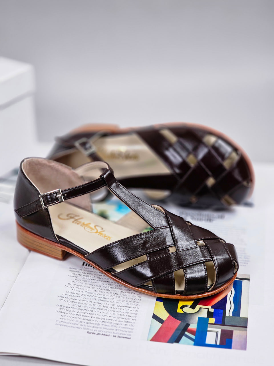 Barefoot Summer Dark Chocolate Leather  1.5 cm heel