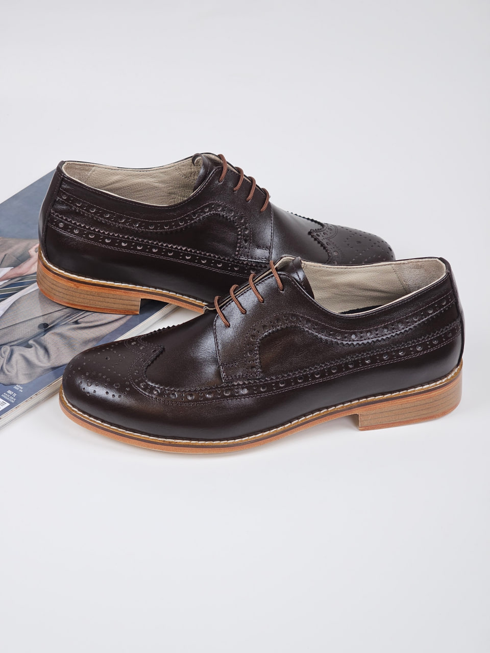 Broeadway Slide Dark Chocolate Leather 2 cm heel