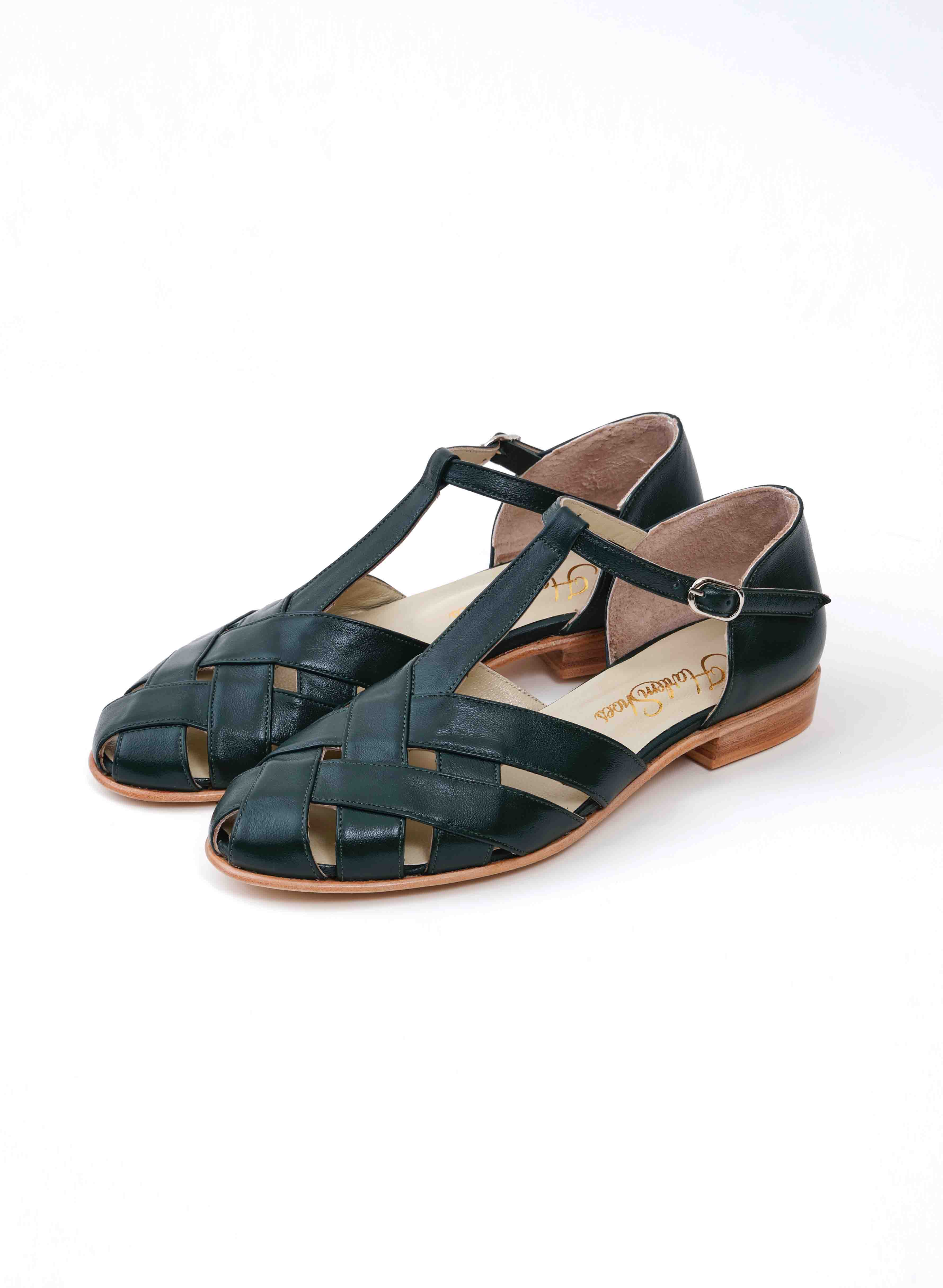 Summer Jungle Green Leather 1.5 cm heel