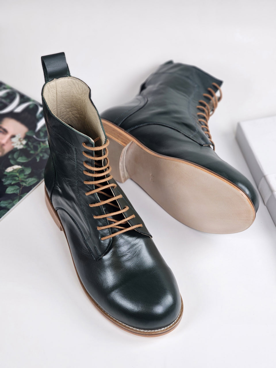 Harlem Boots Jungle Green Leather 2 cm heel
