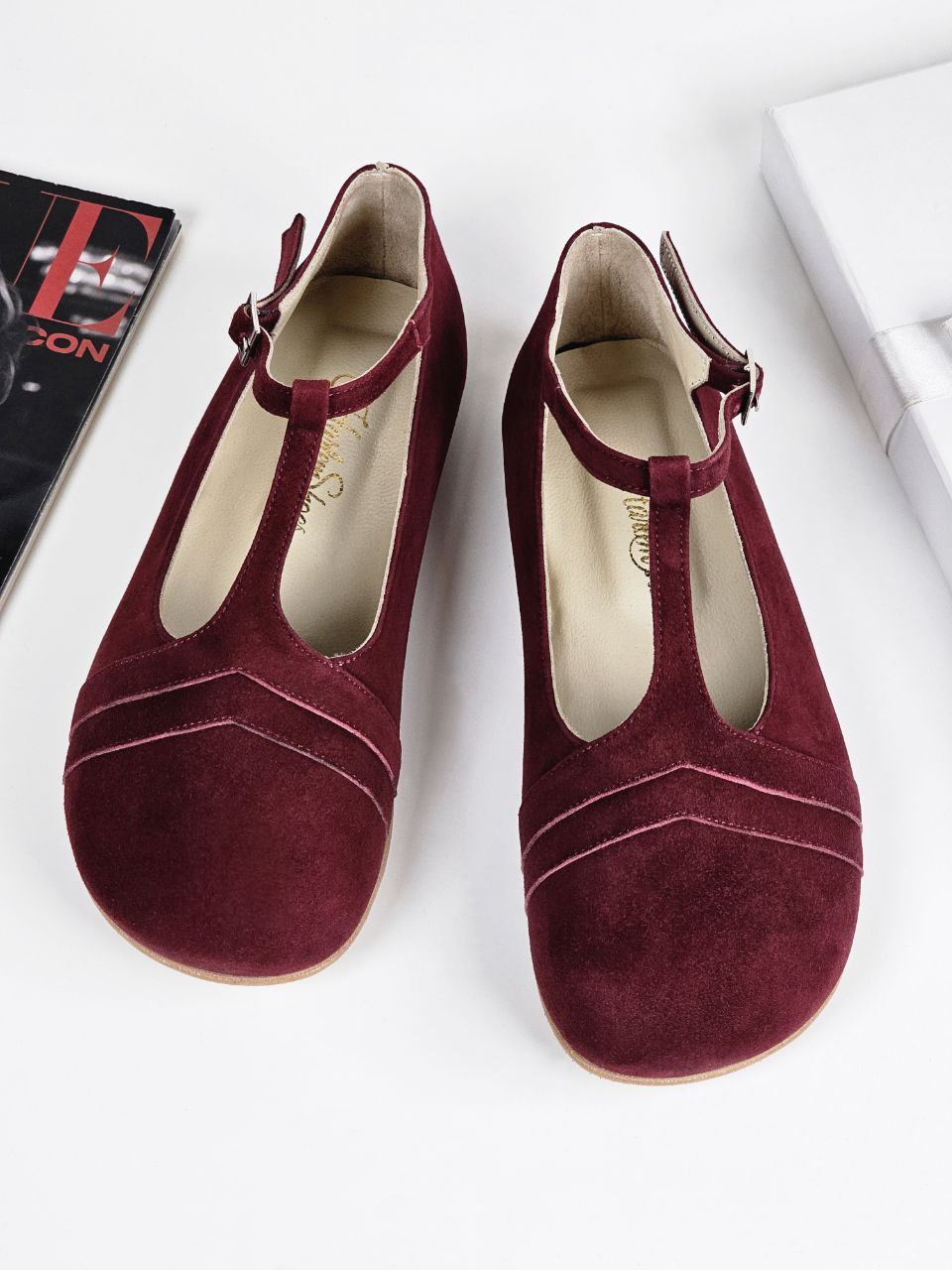 Barefoot Barbie Bordeaux Suede Zero Drop