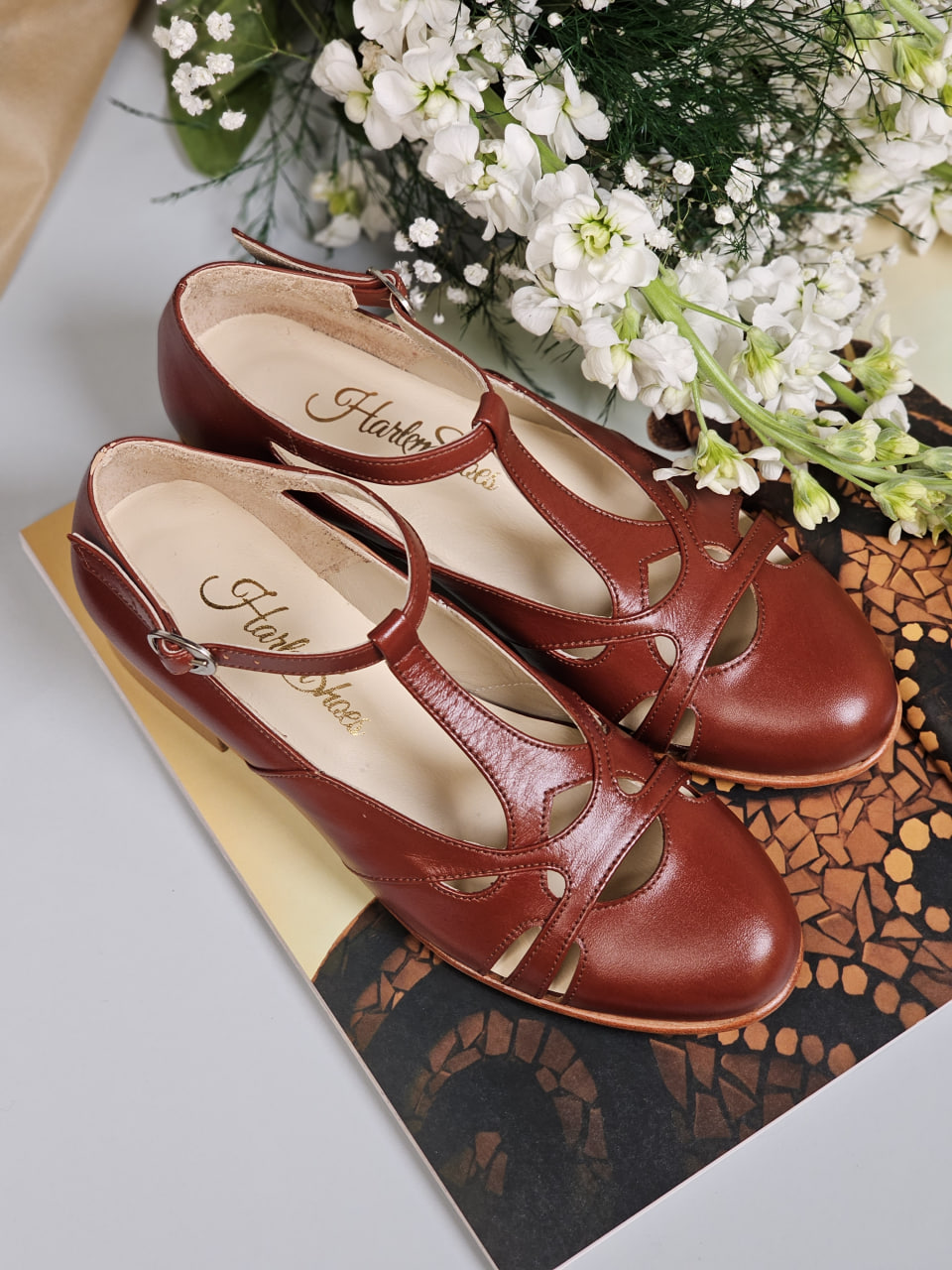 Spring Brown Leather 2 cm heel