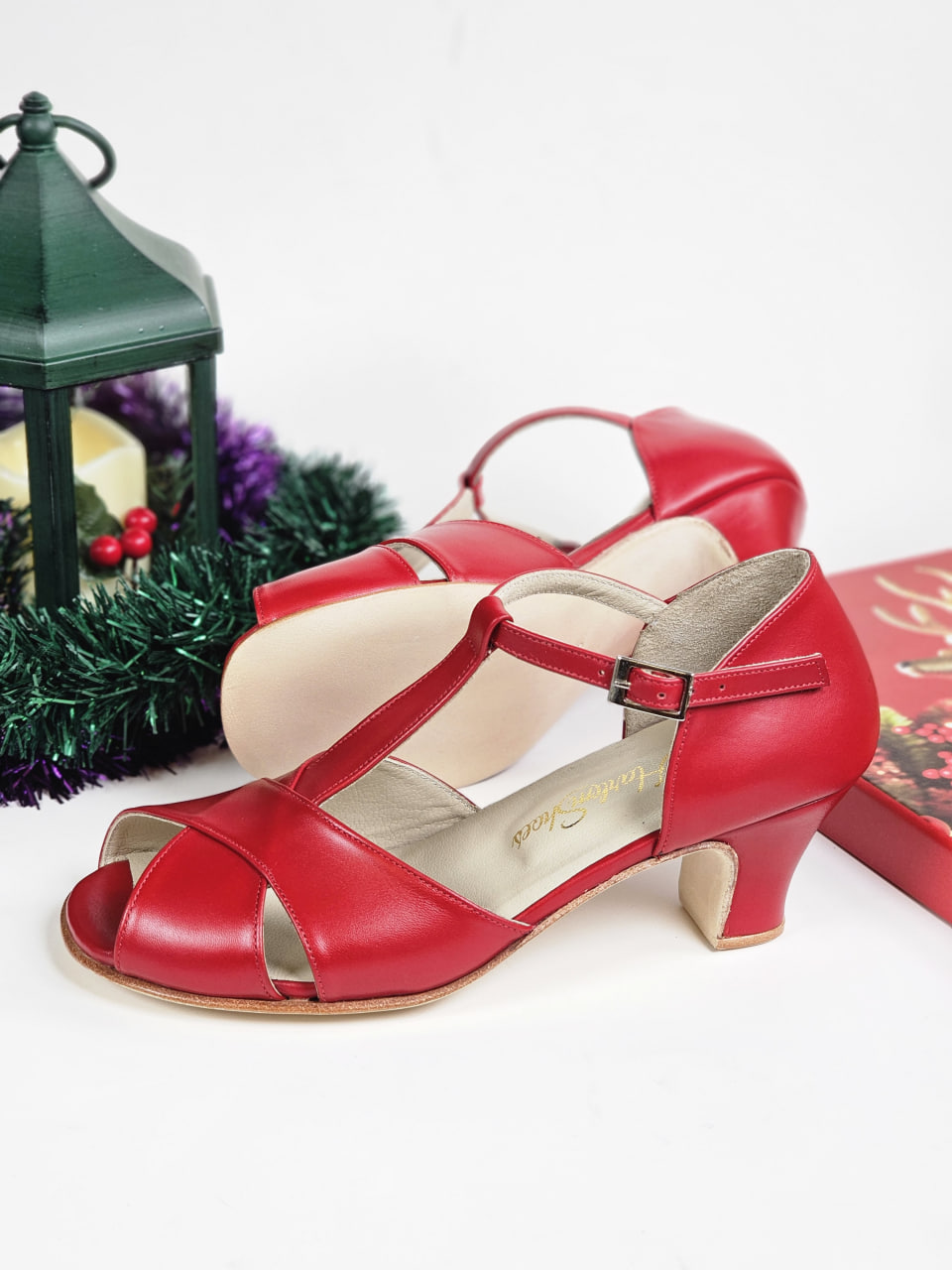 Barefoot Doris Red Leather 6 cm heel