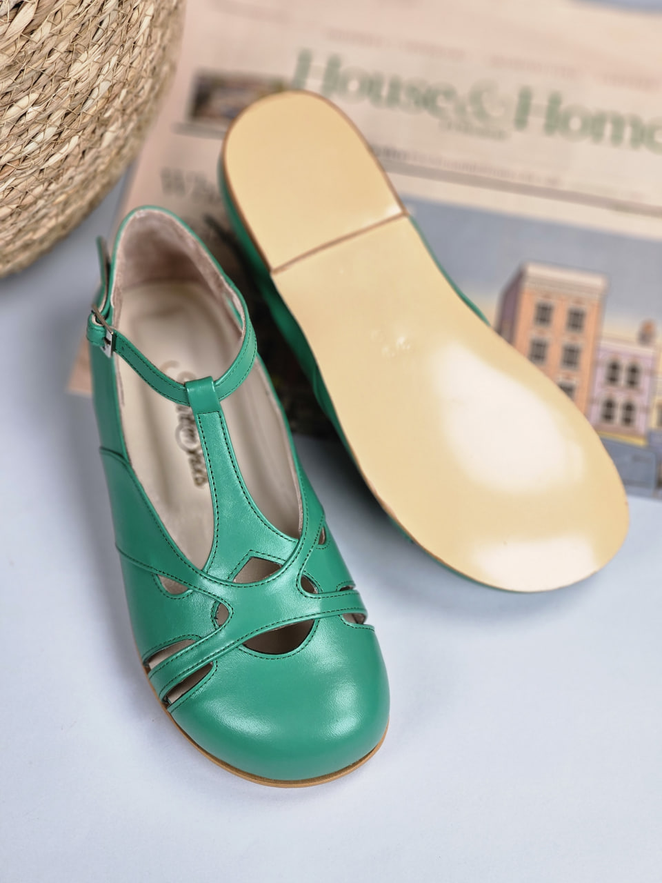 Barefoot Spring Apple Green Leather 0.5 cm heel
