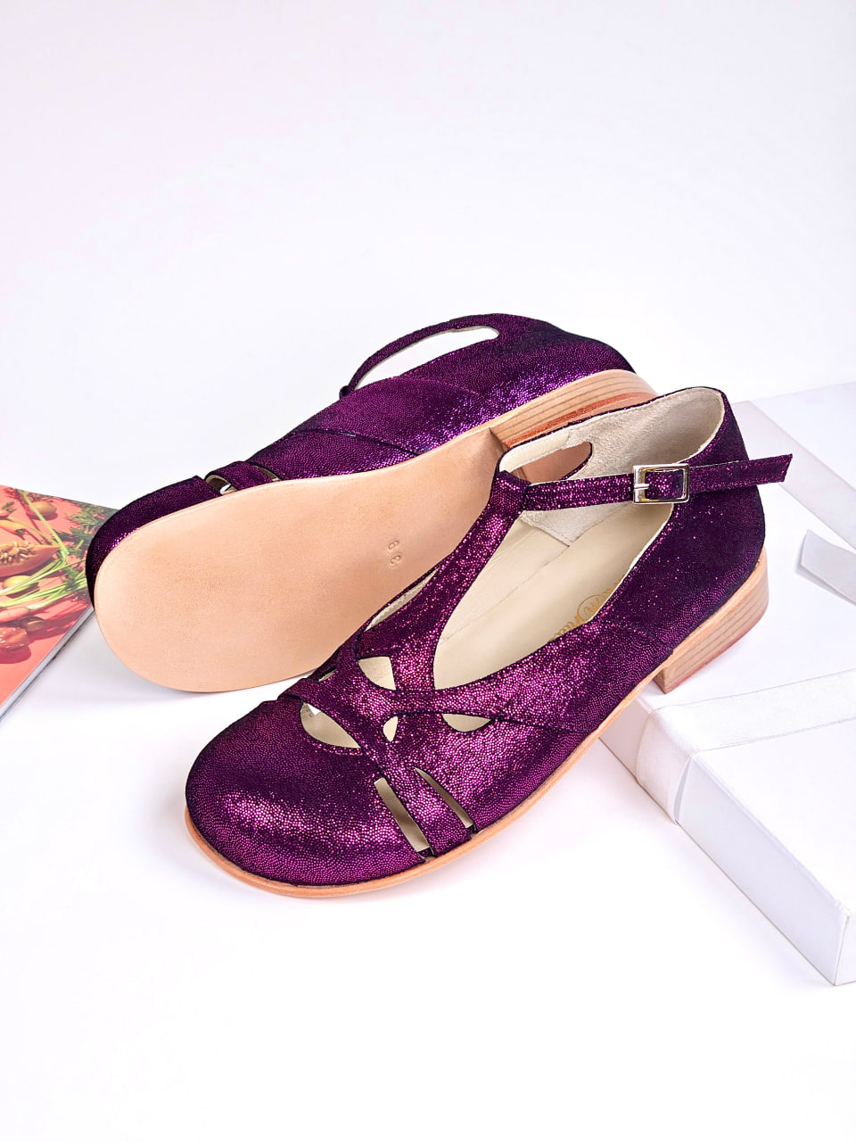 Barefoot Spring Violet Rain Suede 2 cm heel