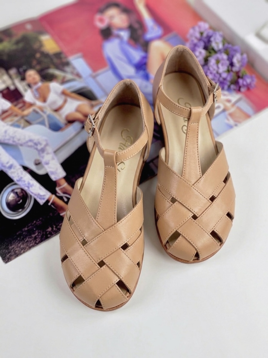 Barefoot Summer Tan Leather 4 cm heel