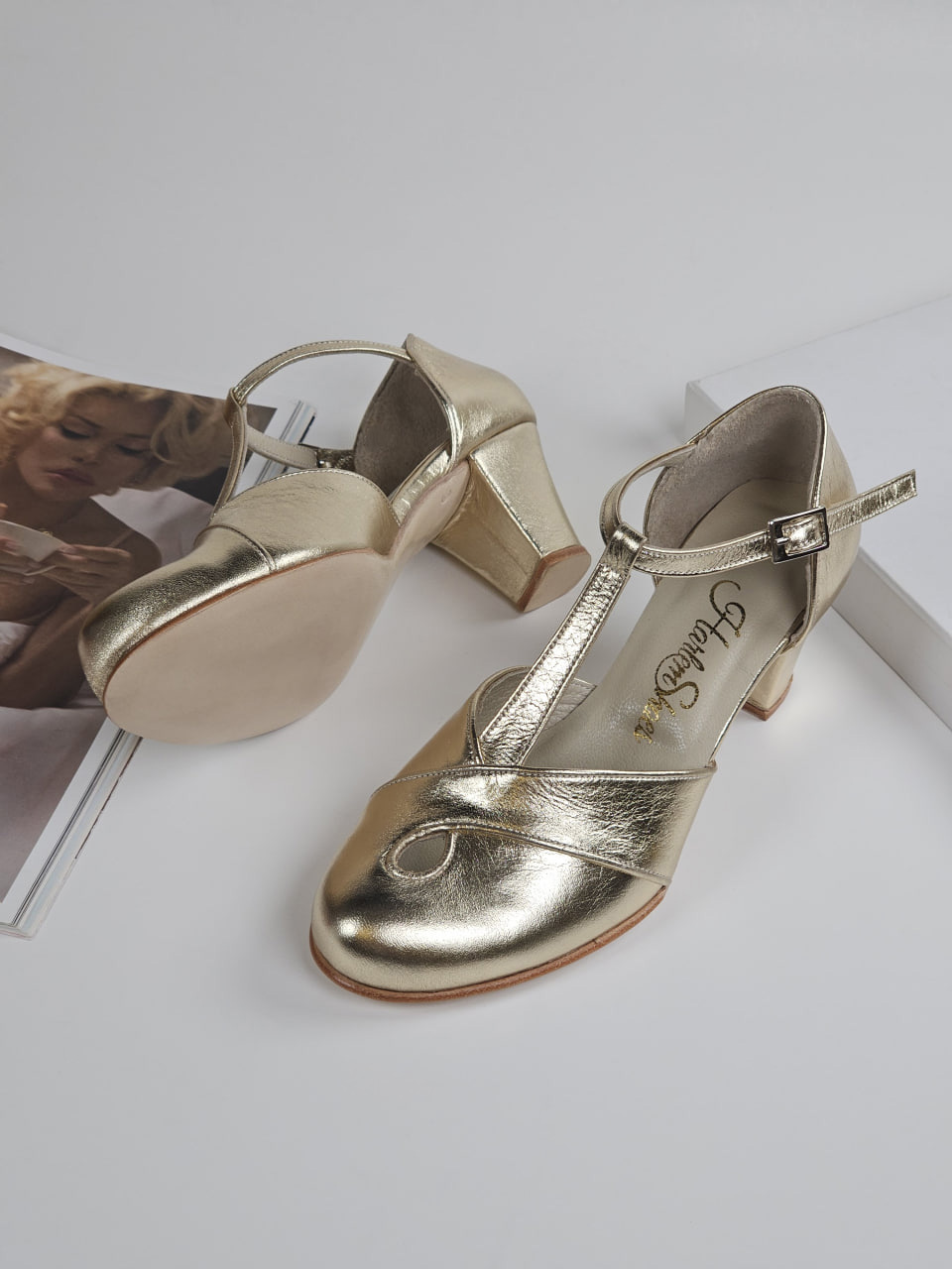 Muse Platinum Gold Leather 6 cm Balboa heel