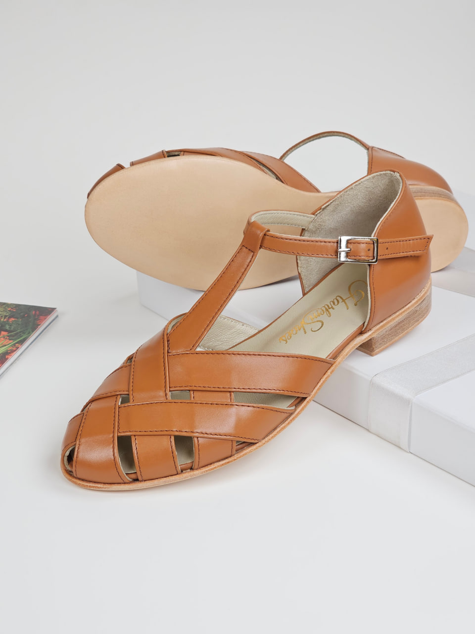 Summer Light Brown Leather 1.5 cm heel