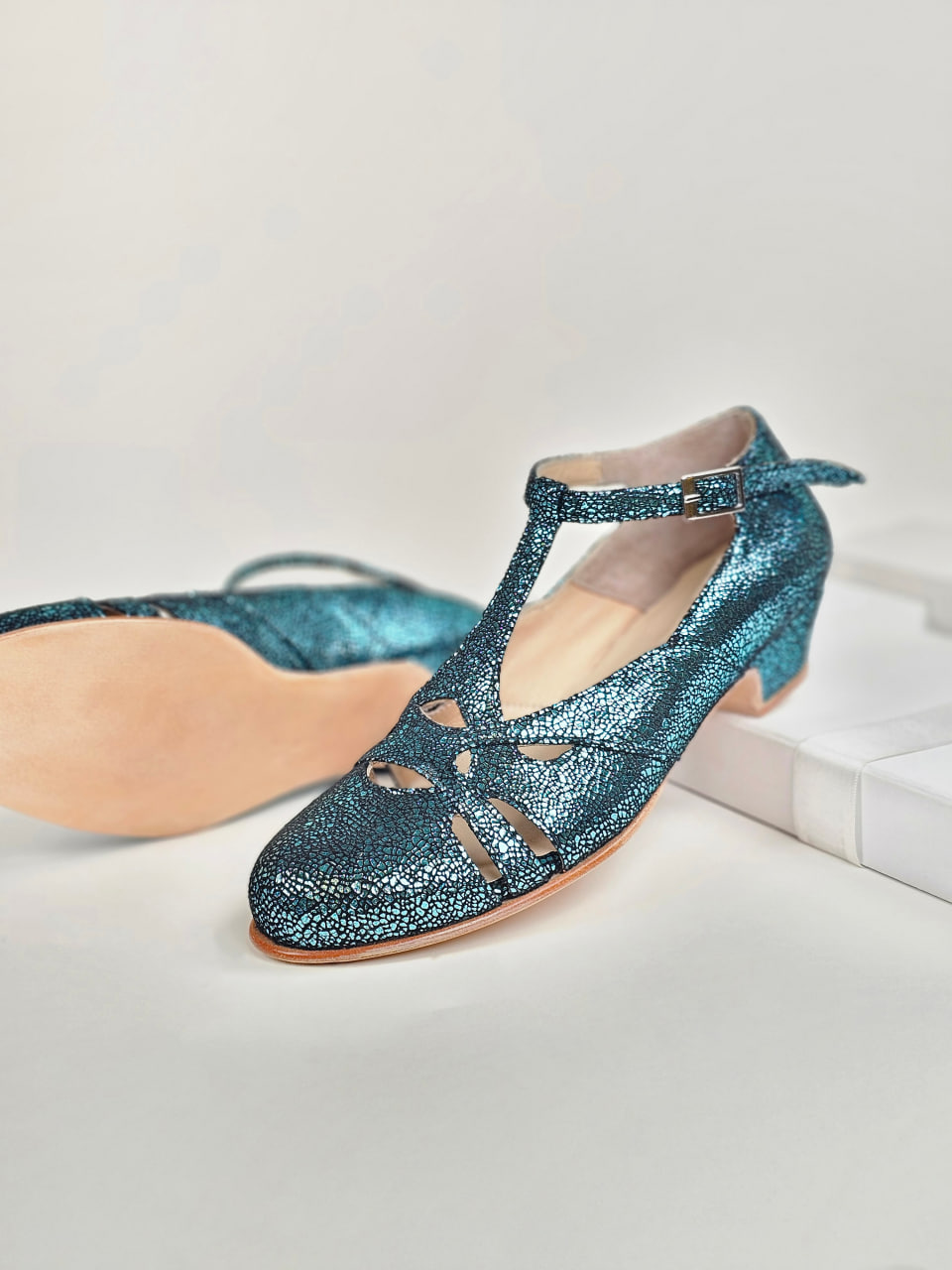 Spring Blue Stone Suede 4 cm heel