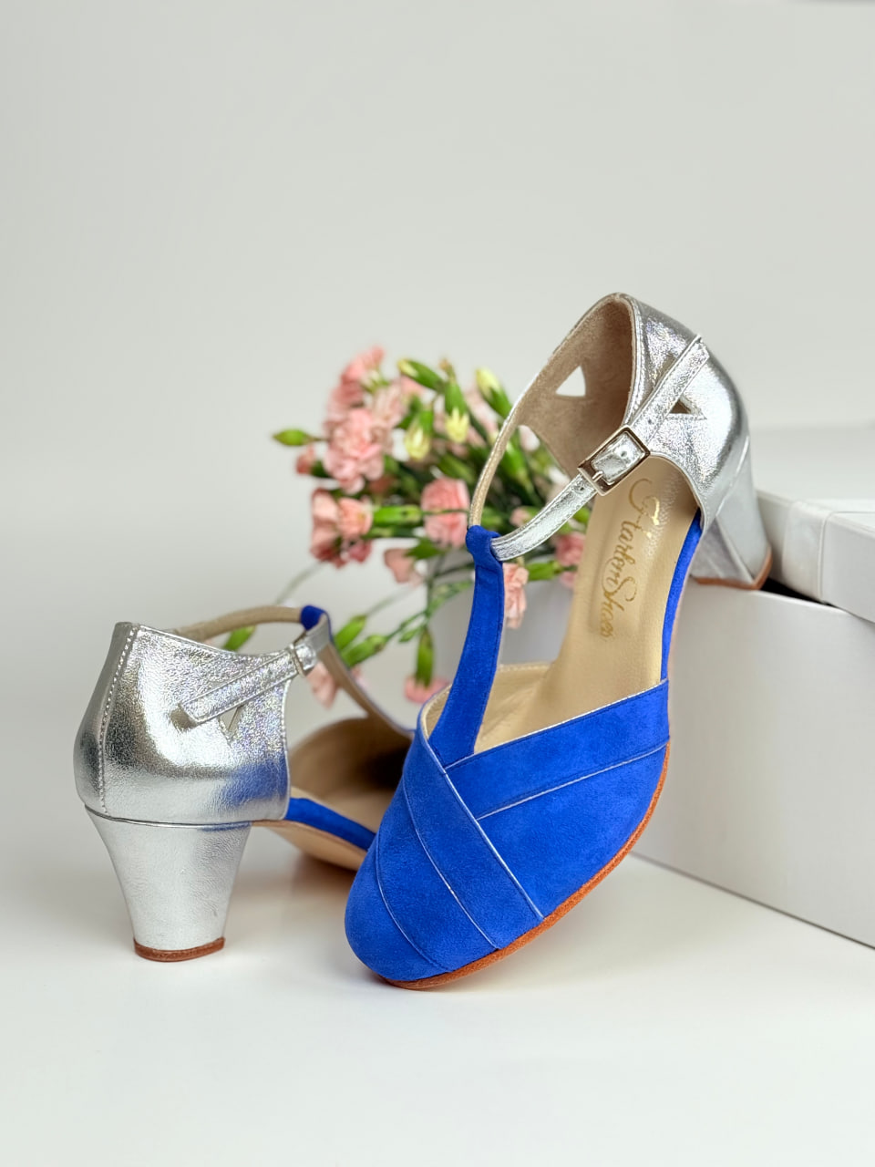 Sugar Blue Suede & Silver Leather 6 cm Balboa heel