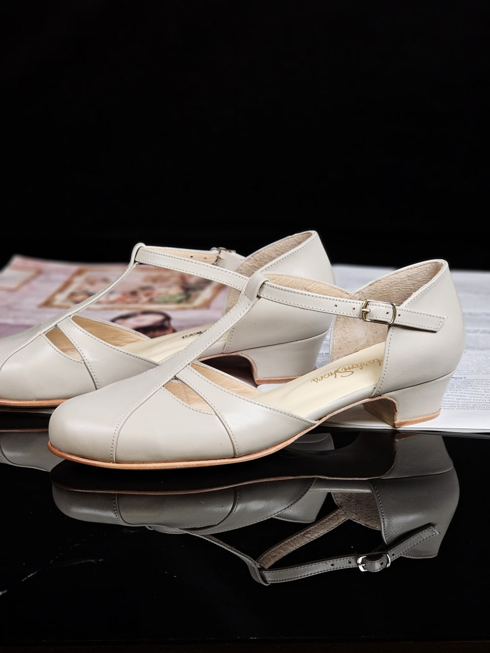 Isabel Beige Leather 3 cm heel