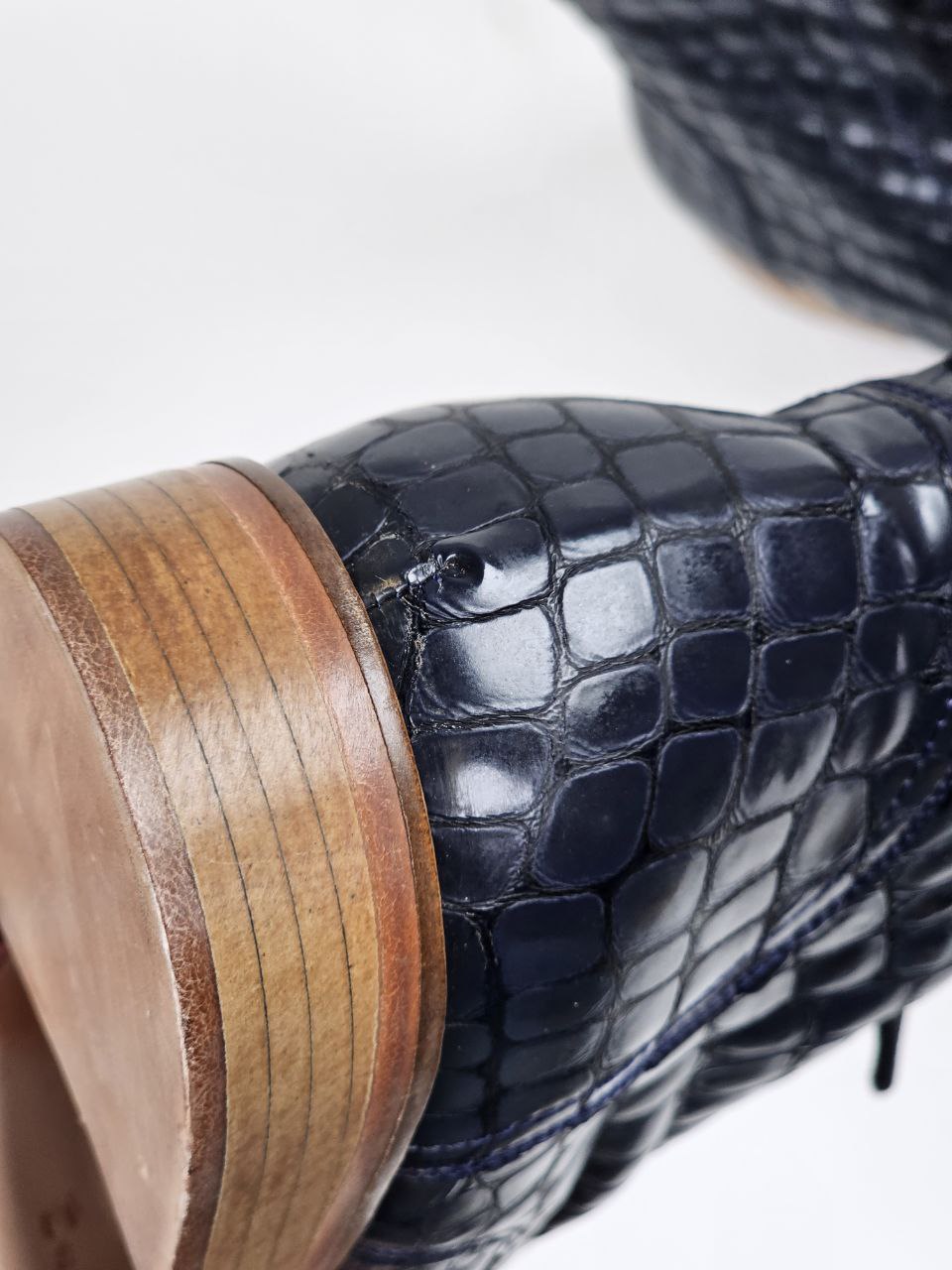 Harlem Boots Blue Python Leather 2 cm heel