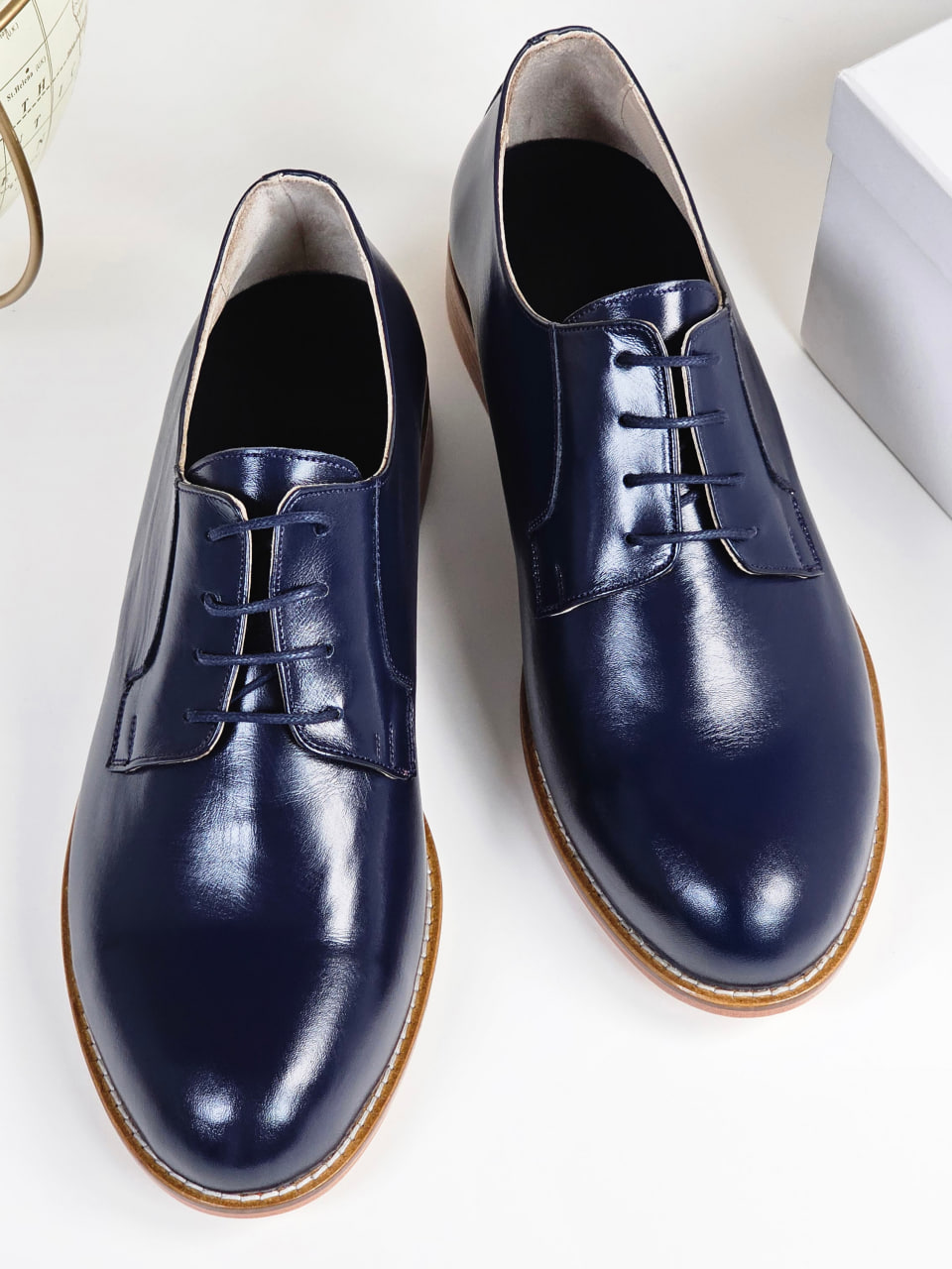 Jazz Slide Dark Blue Leather 2 cm heel