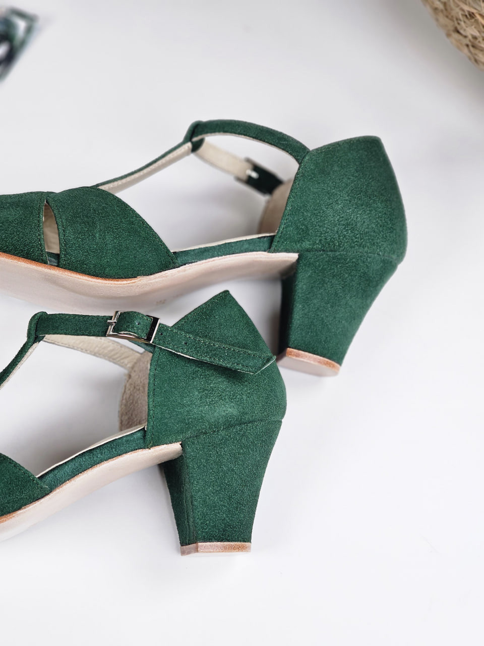 Barefoot Doris Emerald Suede 6 cm Balboa heels