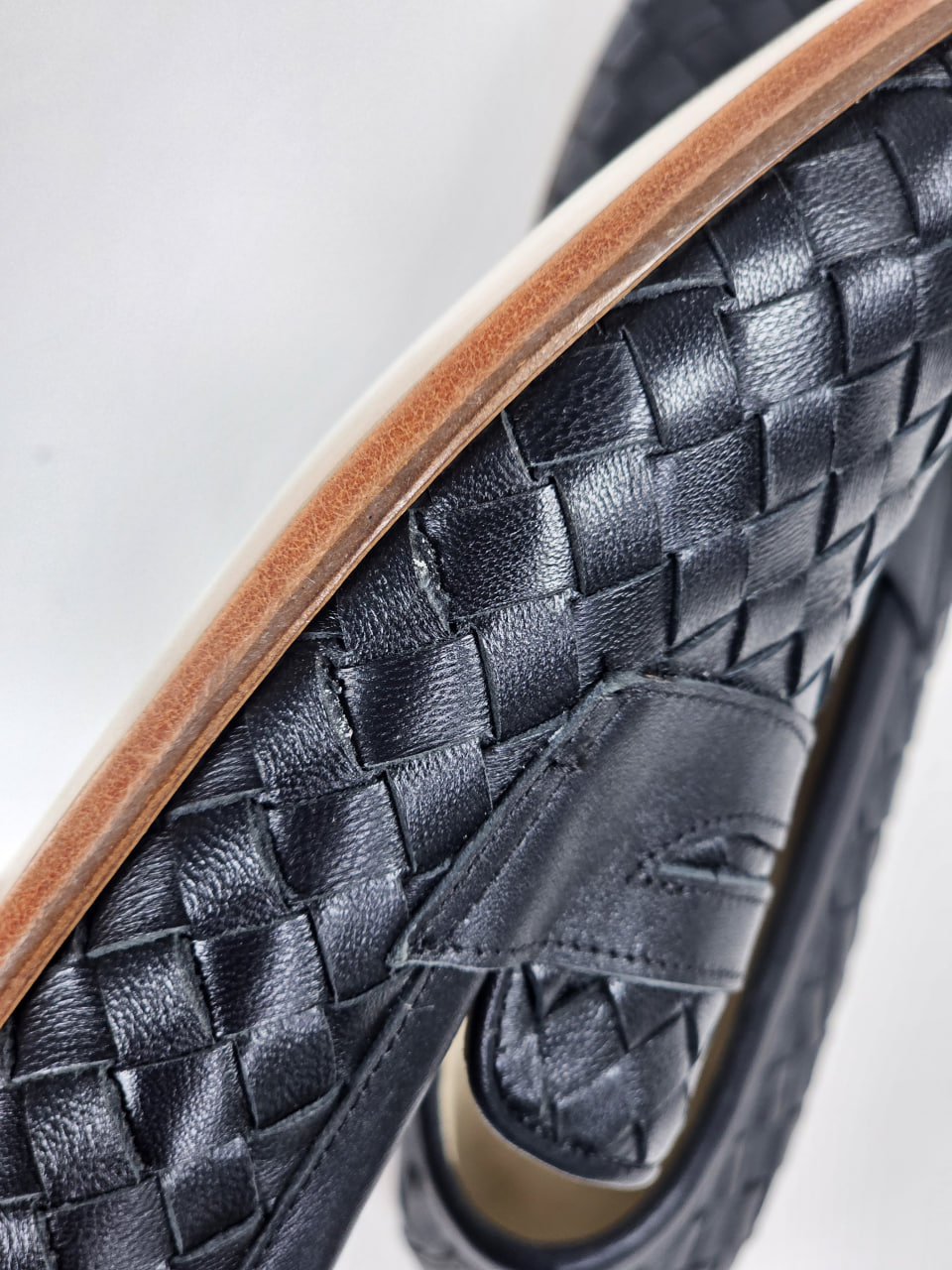 Loafers Black Weave Leather 2 cm heel
