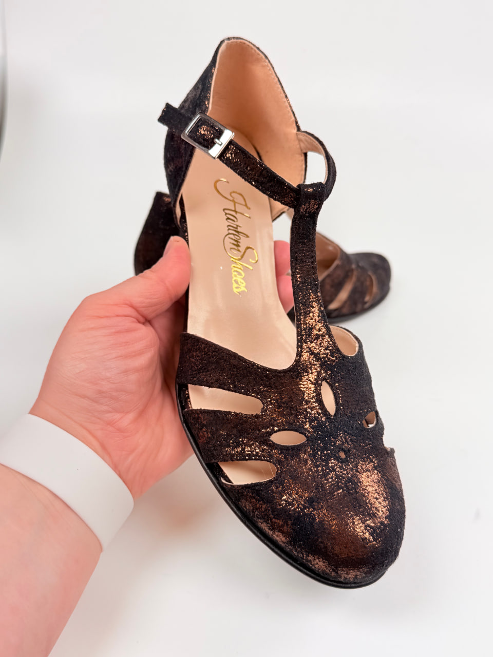 Rosy Vegan Antique Bronze Suede 6 cm heel