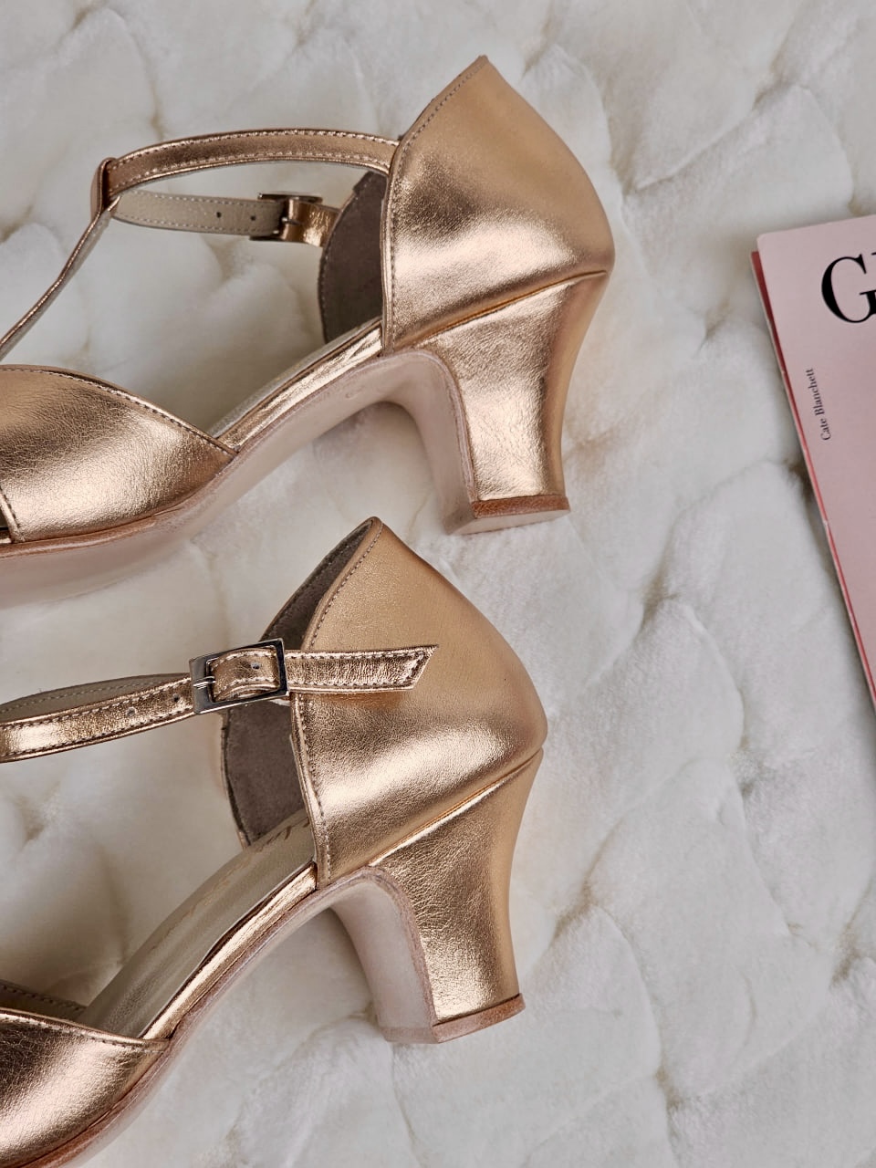 Barefoot Doris Rose Gold Leather 6 cm heel