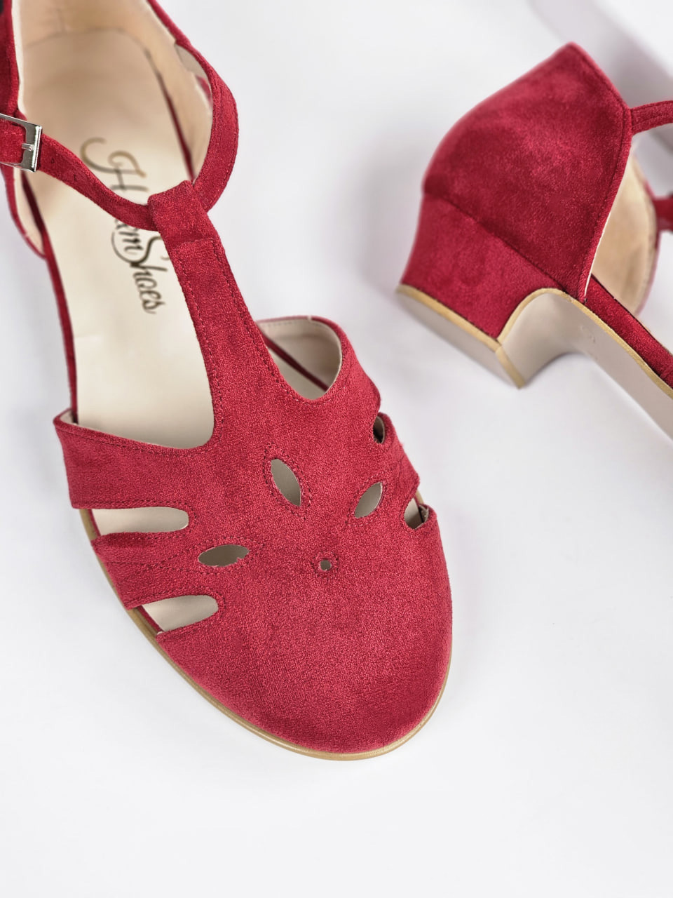 Rosy Vegan Red Textile 3 cm heel