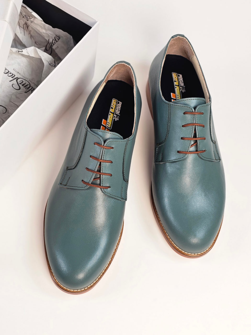 Jazz Slide Teal Green Leather 2cm heel